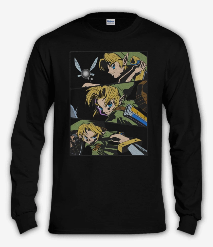 Polera manga larga Negro de Link Niño