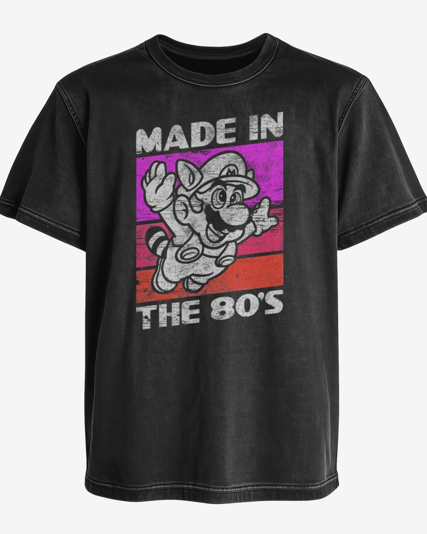 Polera desgastada Negro de Made in the 80