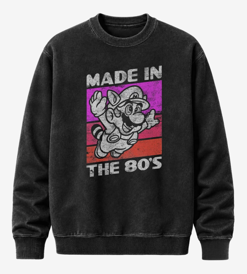 Poleron Polo Acid Wash Negro de Made in the 80