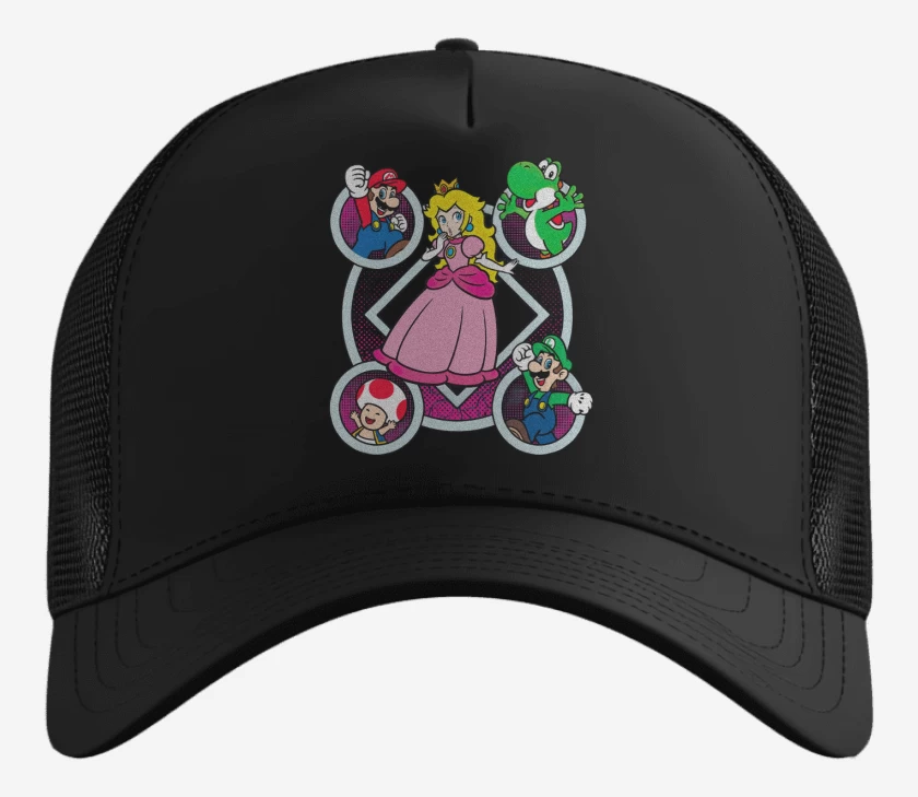 Gorro Negro de Super bigote Durazno
