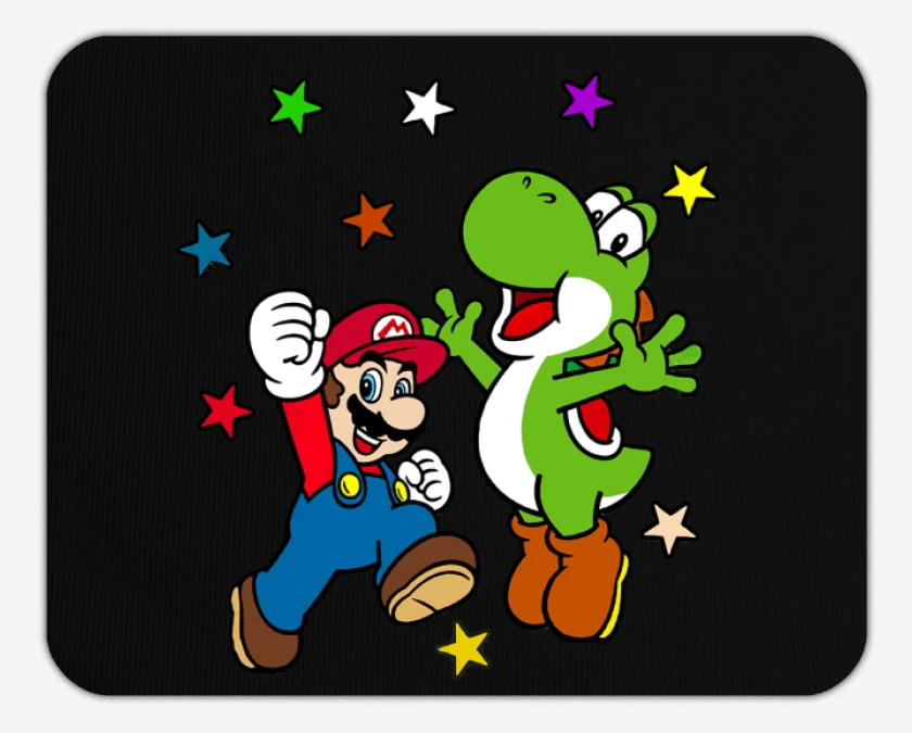 Mousepad Super bigote y su dinosaurio