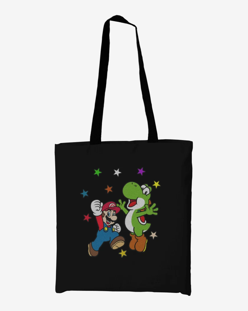 Totebag Super bigote y su dinosaurio