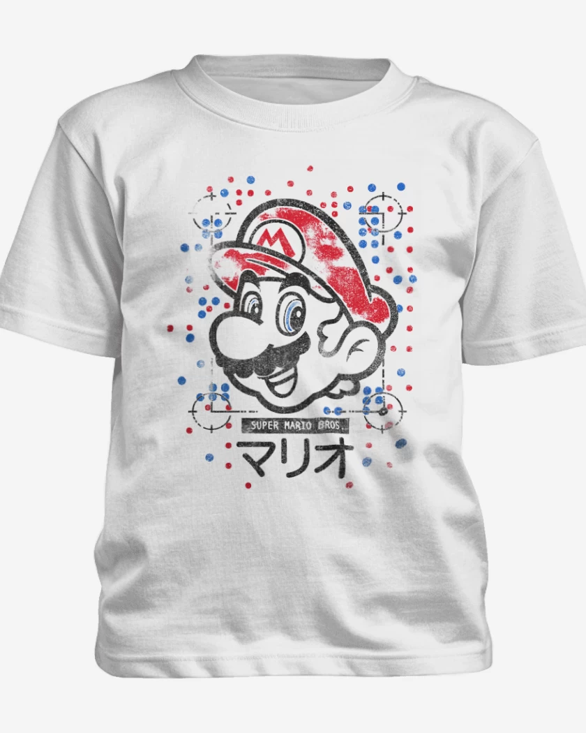 Polera de niño Blanco de Super bigote  light