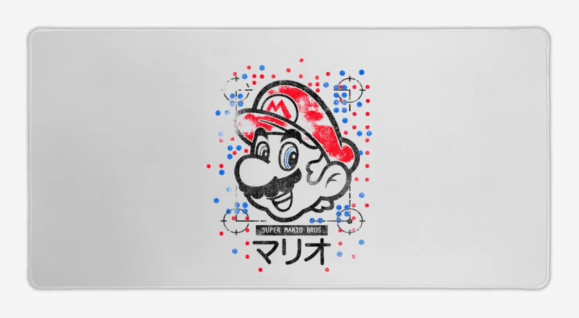 Mouse pad Gamer Blanco de Super bigote  light