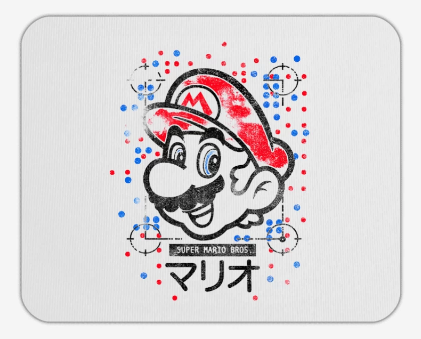 Mousepad Blanco de Super bigote  light