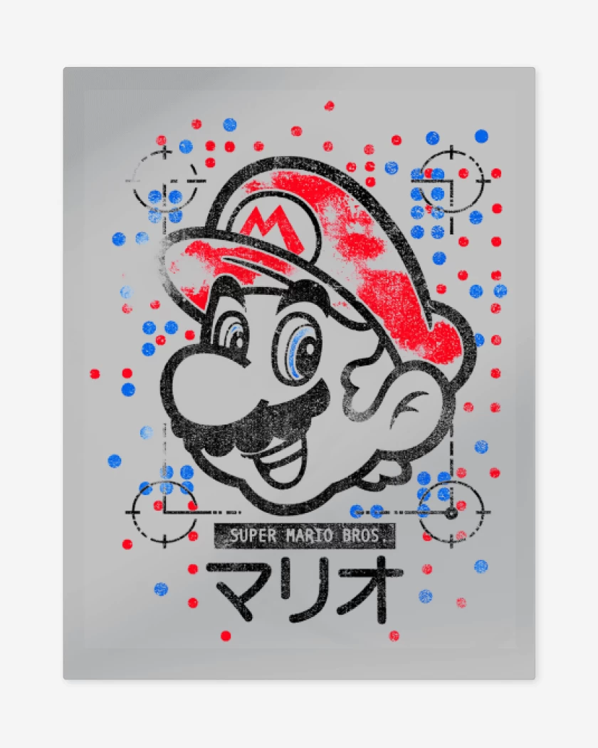 Print metalico Gris Melange de Super bigote  light