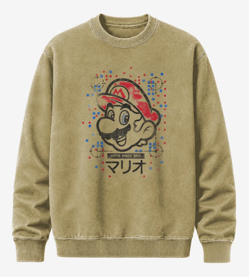 Poleron Polo Acid Wash Beige de Super bigote  light