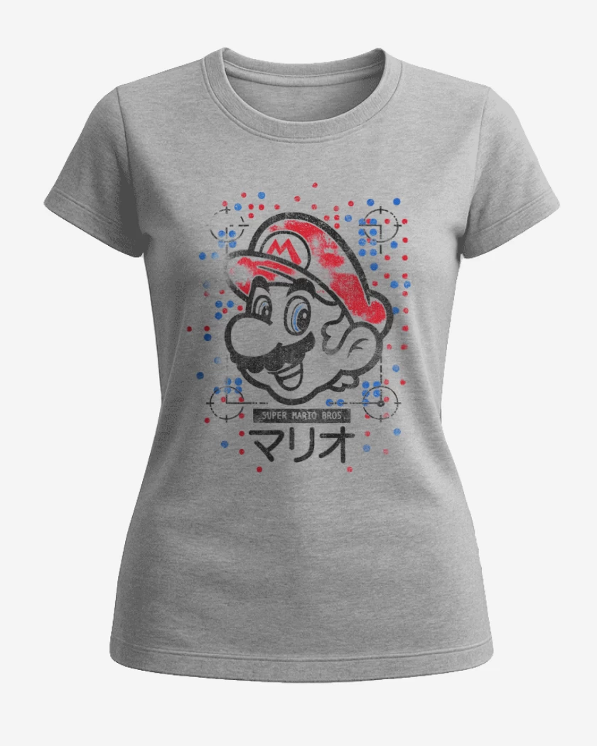 Polera de Mujer Gris Melange de Super bigote  light