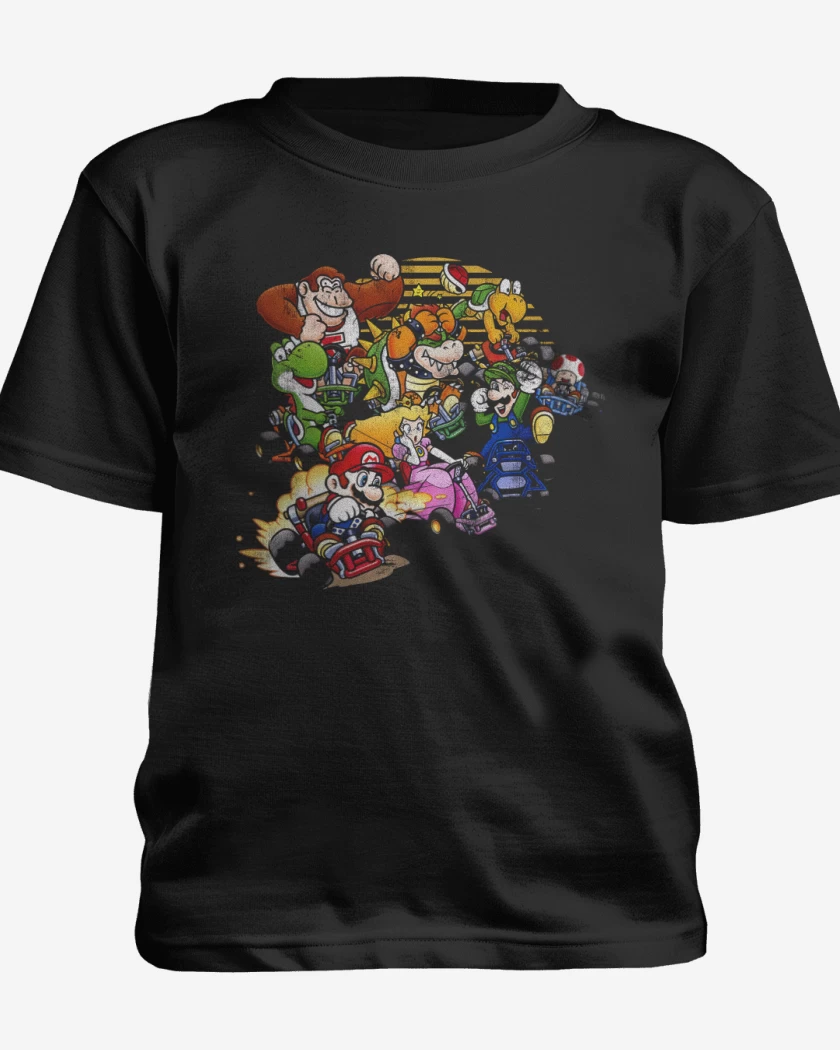 Polera de niño Negro de Super bigote Auto