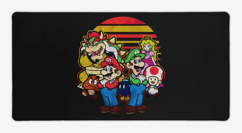 Mouse pad Gamer Negro de Super bigote panita