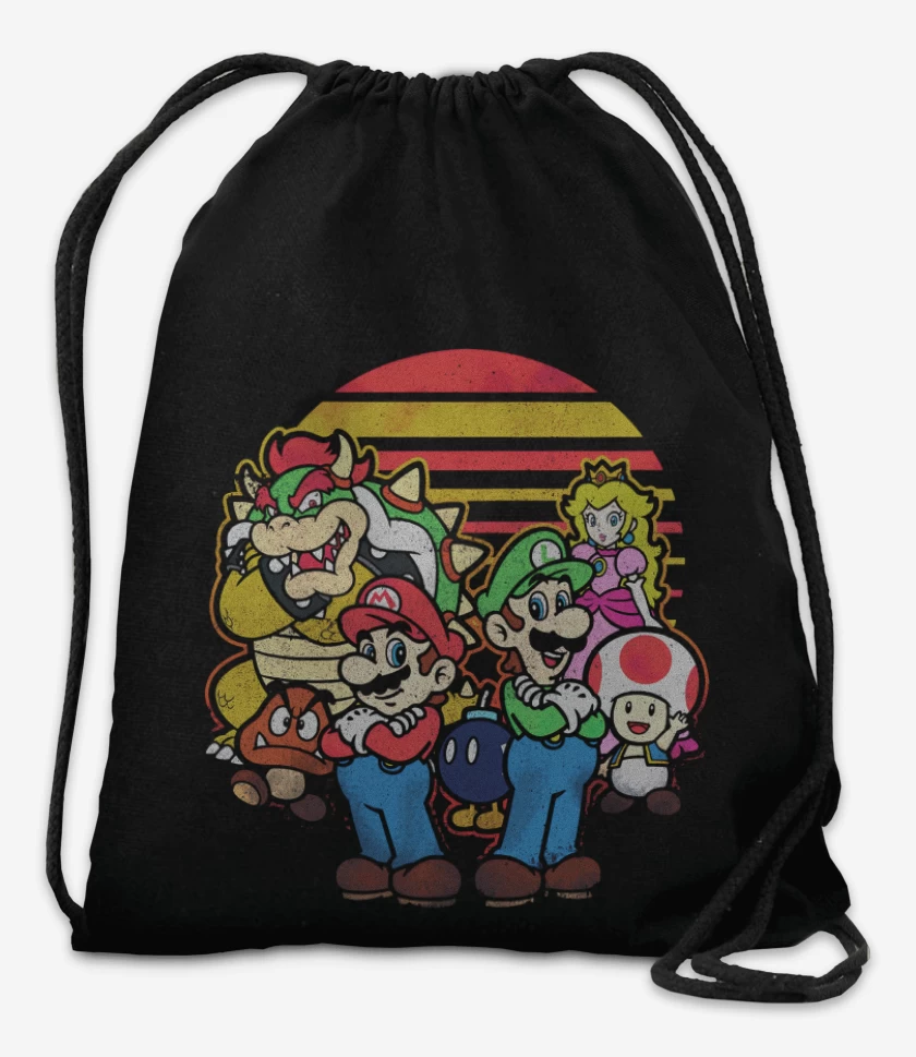 Mochila Negro de Super bigote panita