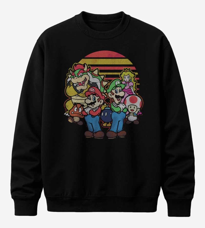 Poleron polo Negro de Super bigote panita