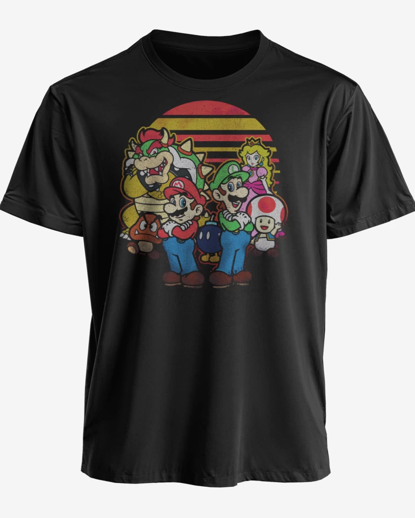 Polera premium Negro de Super bigote panita