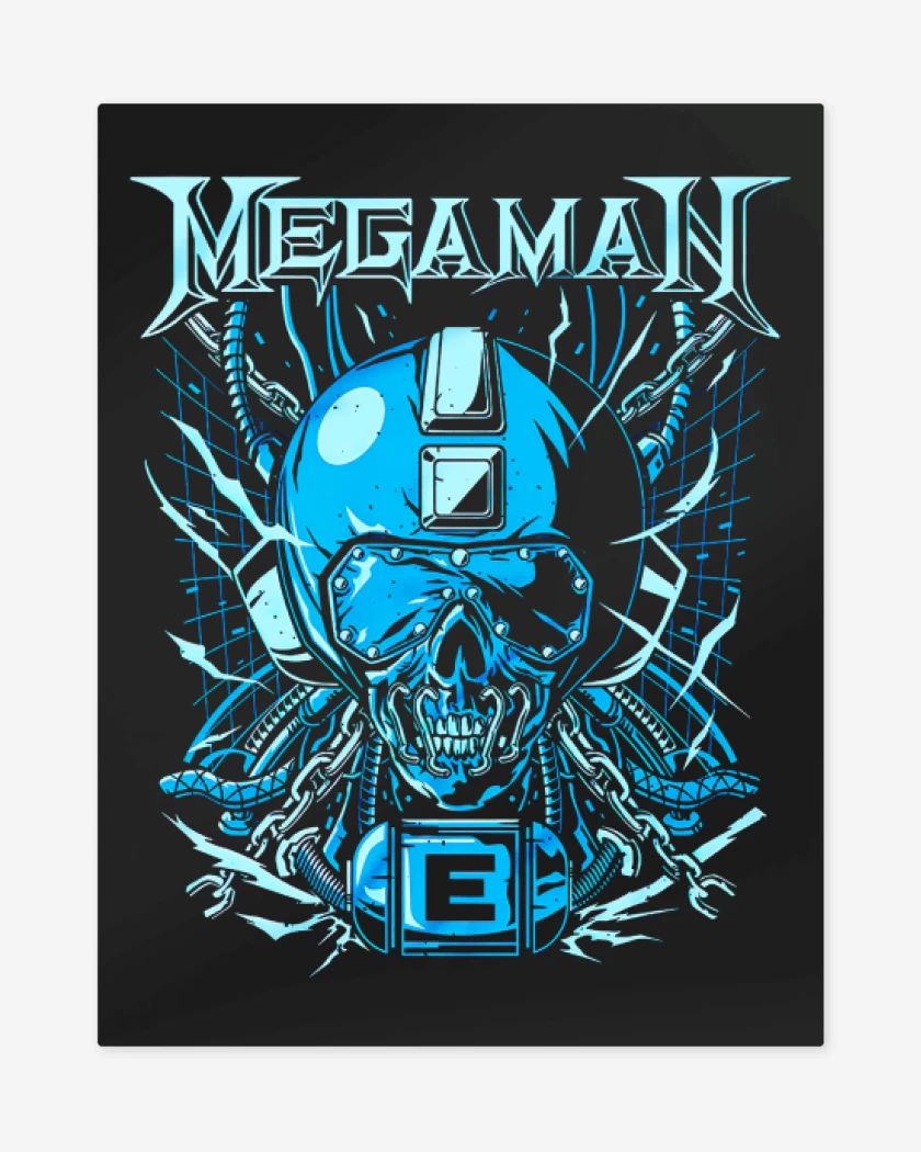 Print metalico Negro de Megaman Megadeth