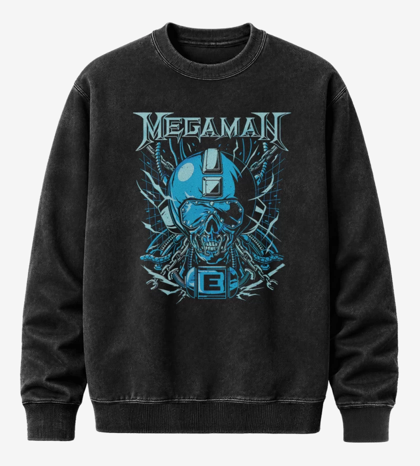 Poleron Polo Acid Wash Negro de Megaman Megadeth