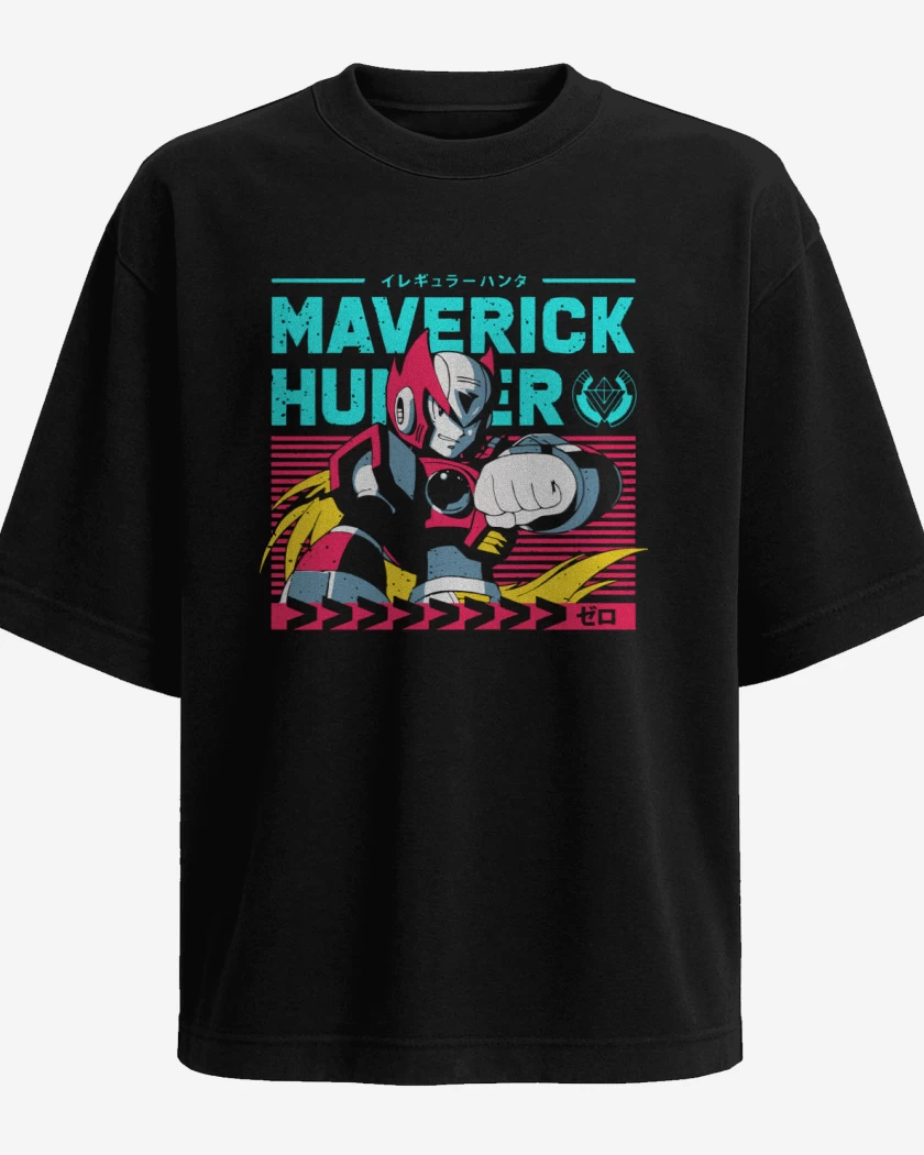 Polera Oversize Negro de Zero Maverick Hunter