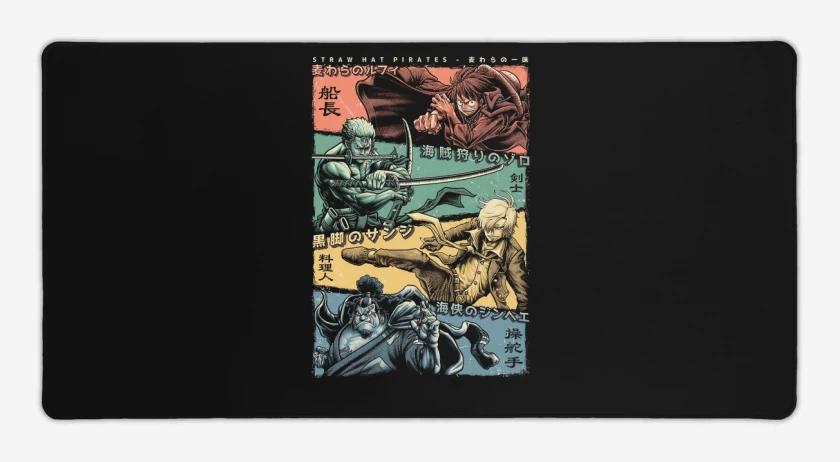 Mouse pad Gamer Negro de Mugiwaras