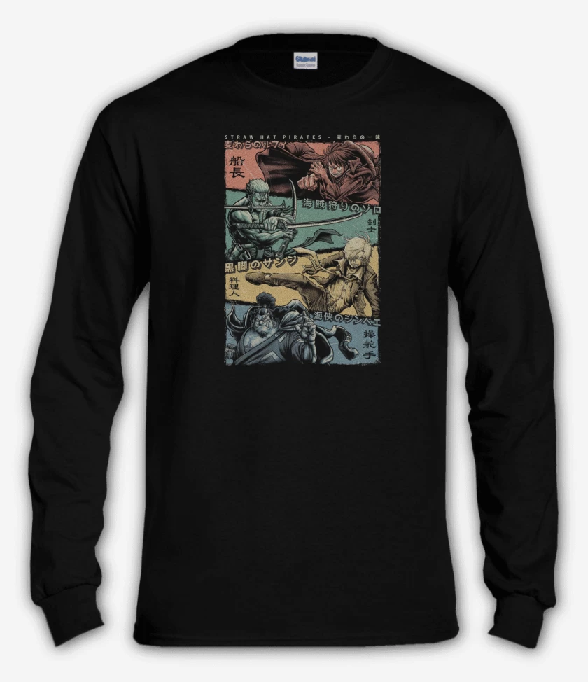 Polera manga larga Negro de Mugiwaras