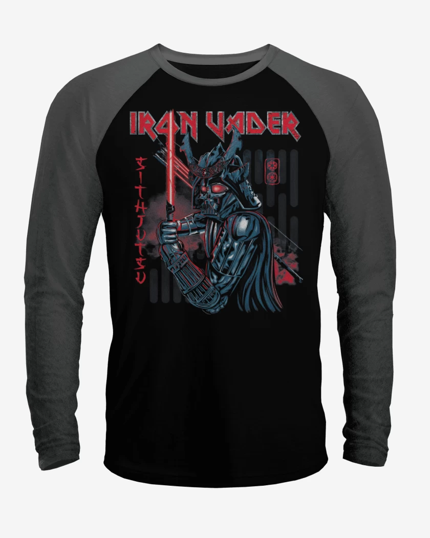 Polera Raglan Negro / Negro Heather de Iron Vader