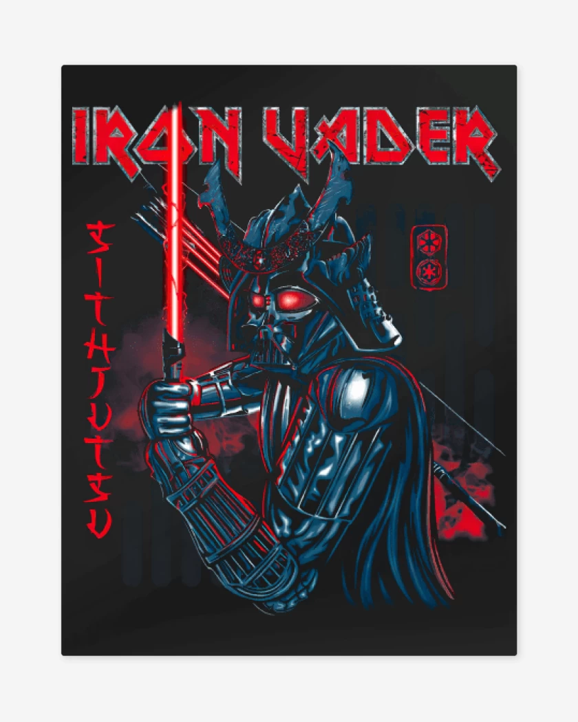 Print metalico Negro de Iron Vader
