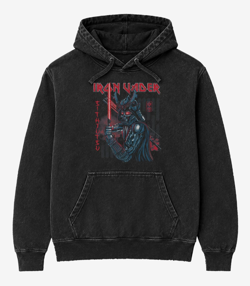 Poleron Canguro Acid Wash Iron Vader
