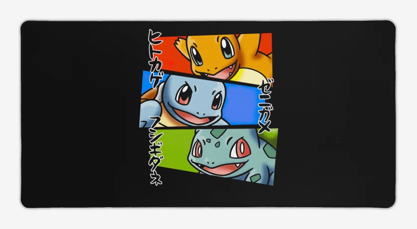 Mouse pad Gamer Negro de Starters Kanto