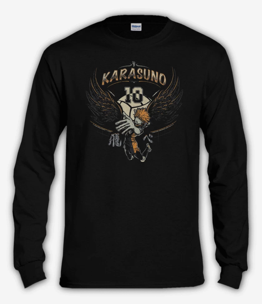 Polera manga larga Negro de Karasuno
