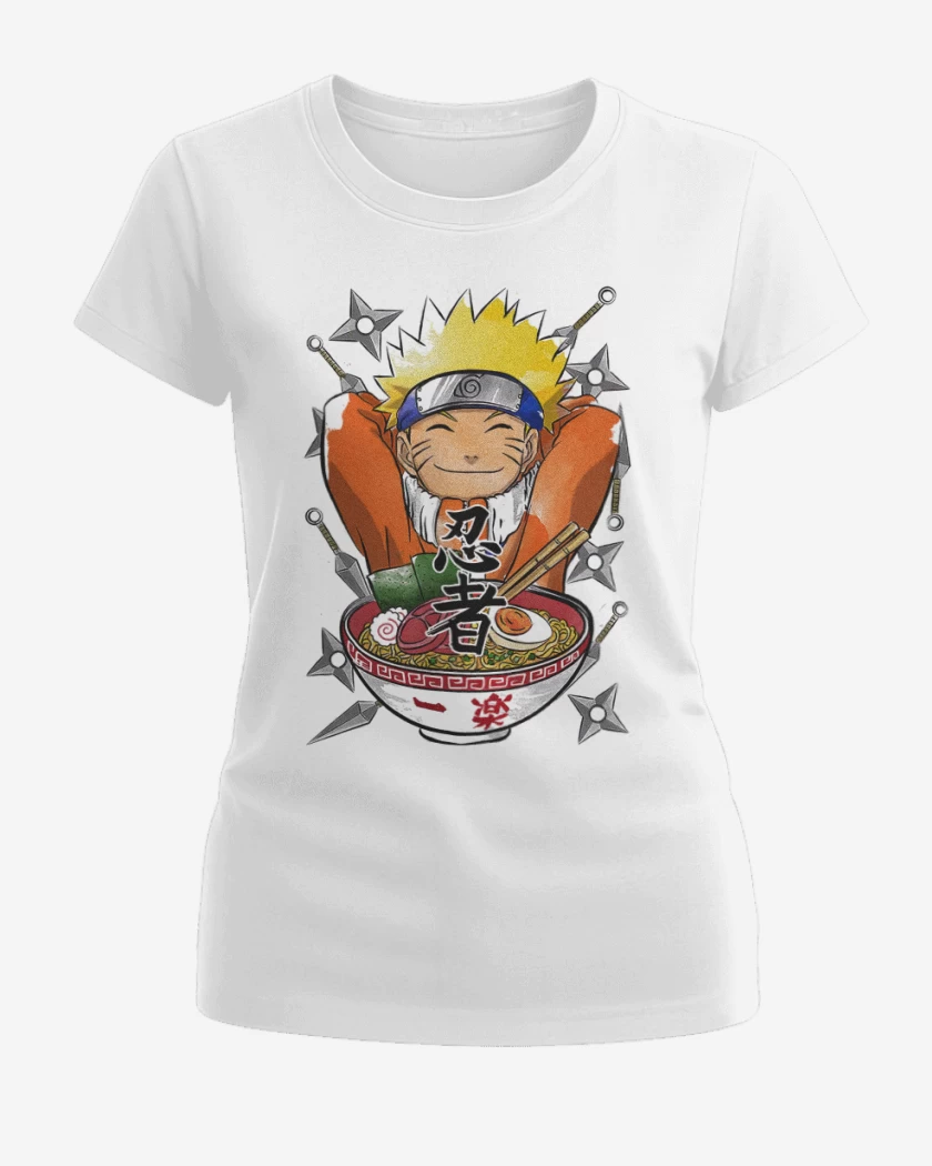 Polera de Mujer Blanco de Naruto ramen