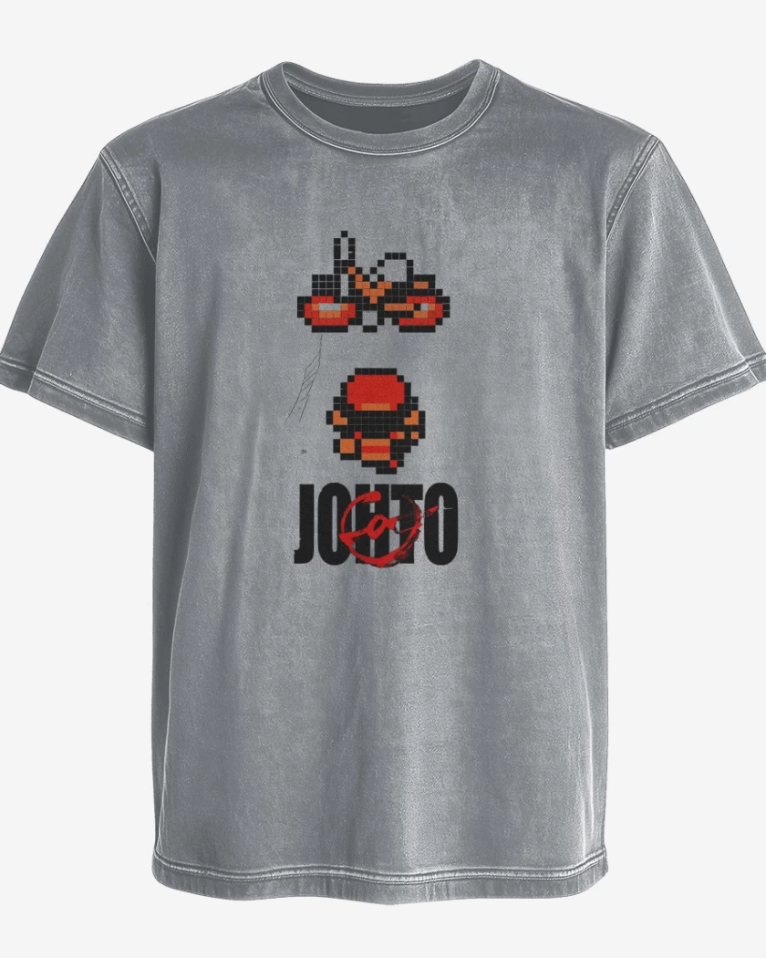 Polera desgastada Gris Melange de Neo Johto