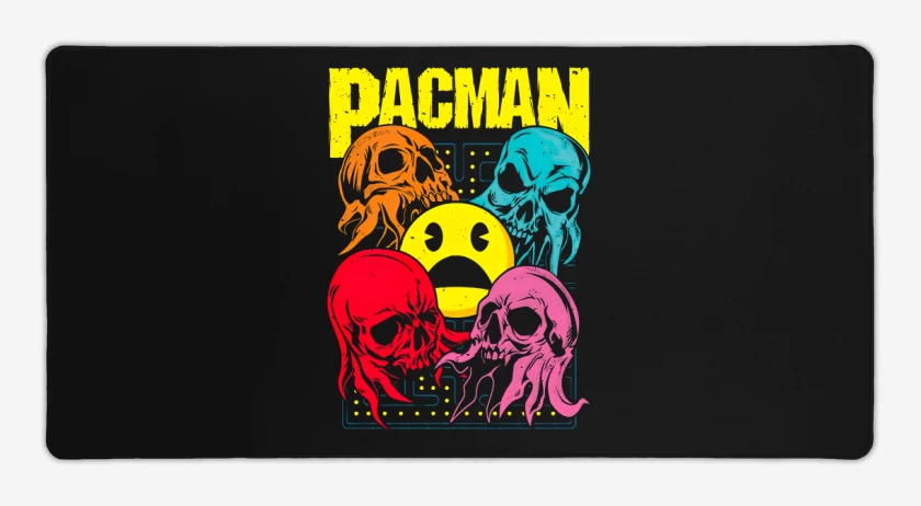 Mouse pad Gamer Negro de Pacman Skull