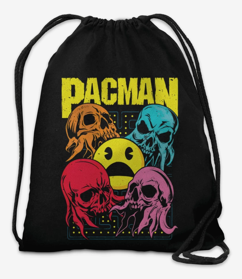 Mochila Negro de Pacman Skull