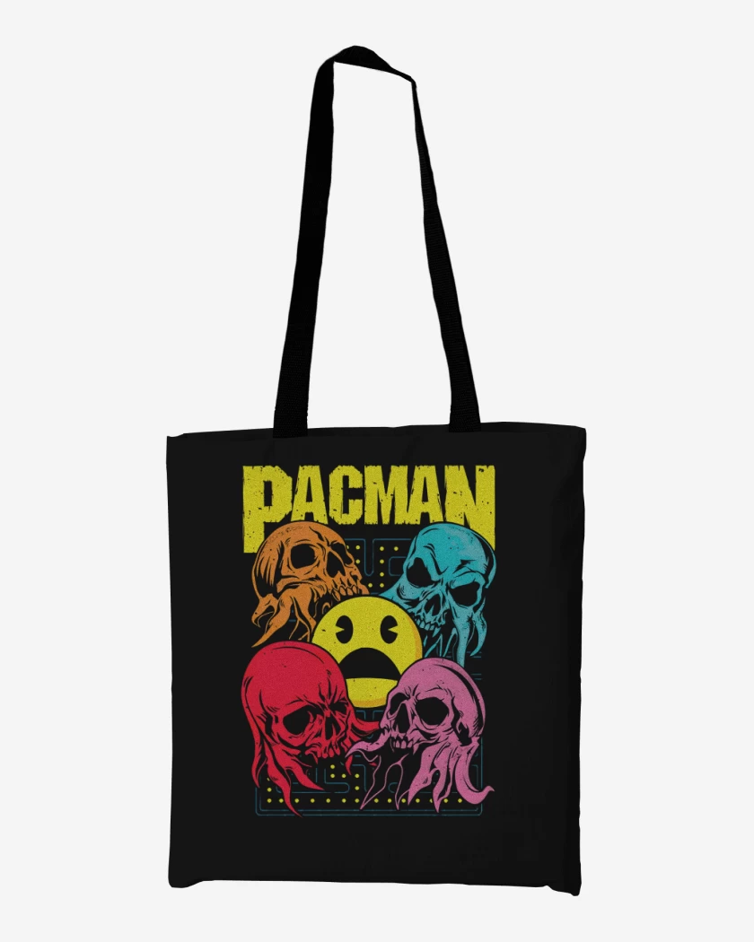 Totebag Negro de Pacman Skull