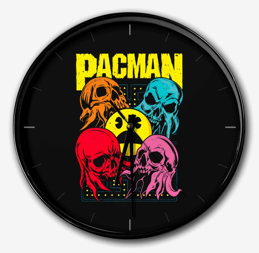 Reloj Negro de Pacman Skull