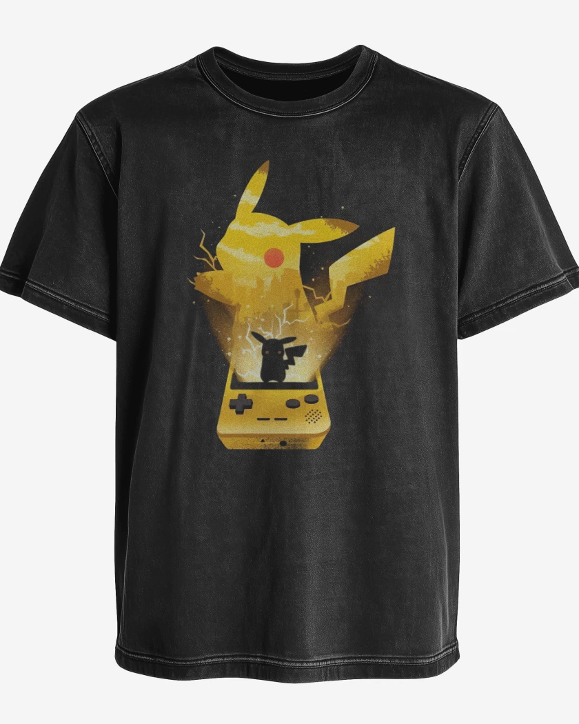 Polera desgastada Negro de Pikaboy