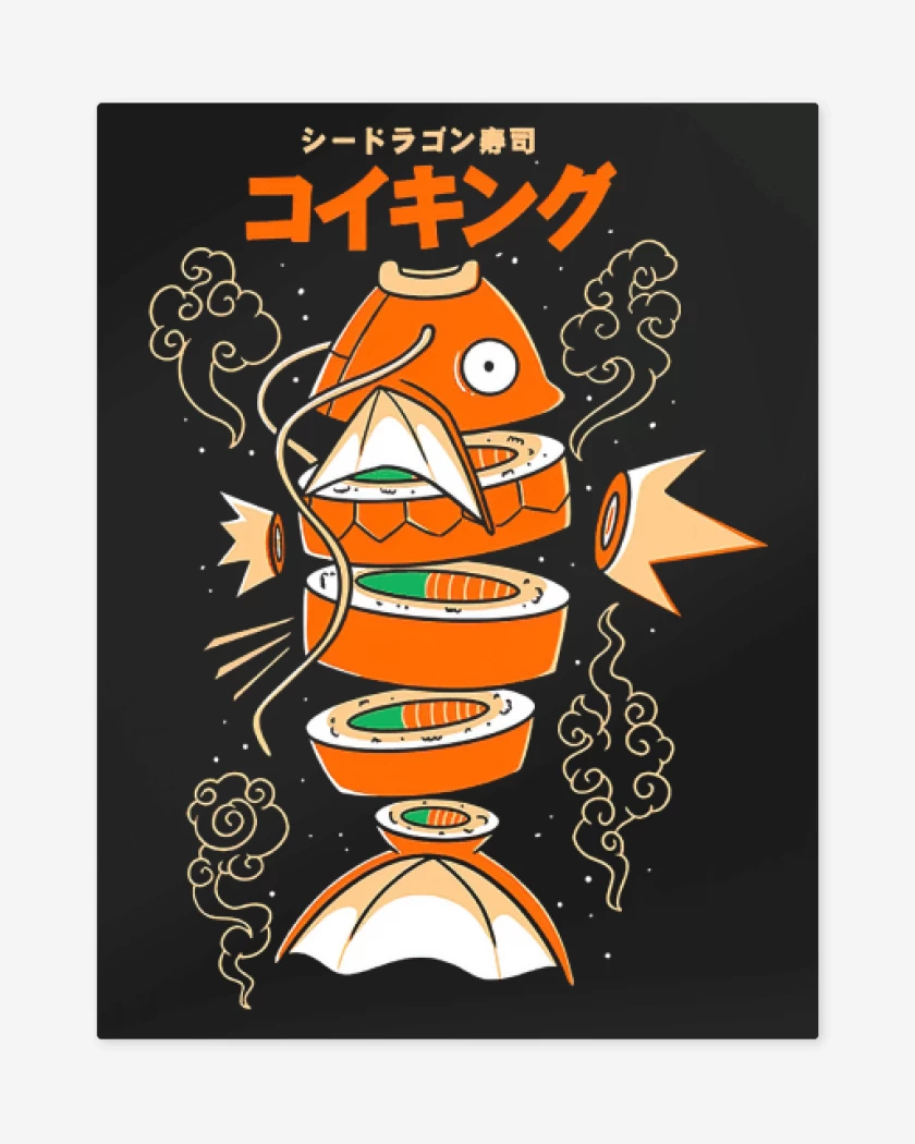 Print metalico Negro de Sushi-Karp
