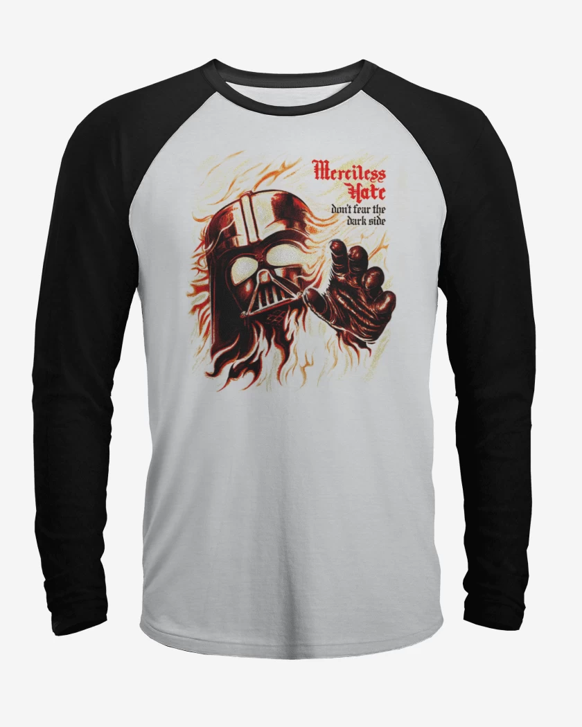Polera Raglan Blanco / Negro de Merciless Hate