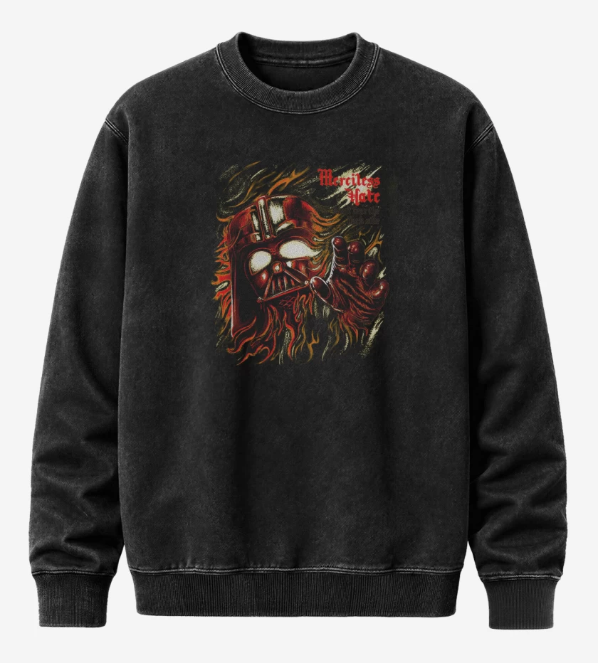 Poleron Polo Acid Wash Negro de Merciless Hate
