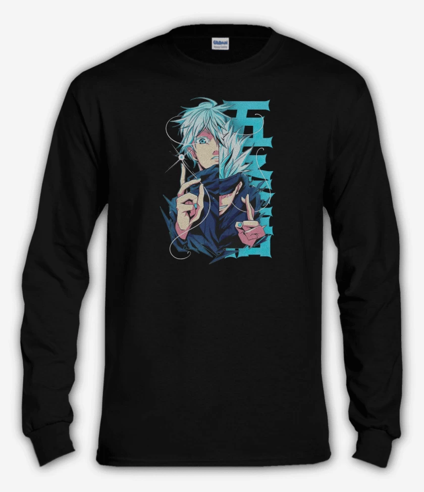 Polera manga larga Negro de Gojo Satoru