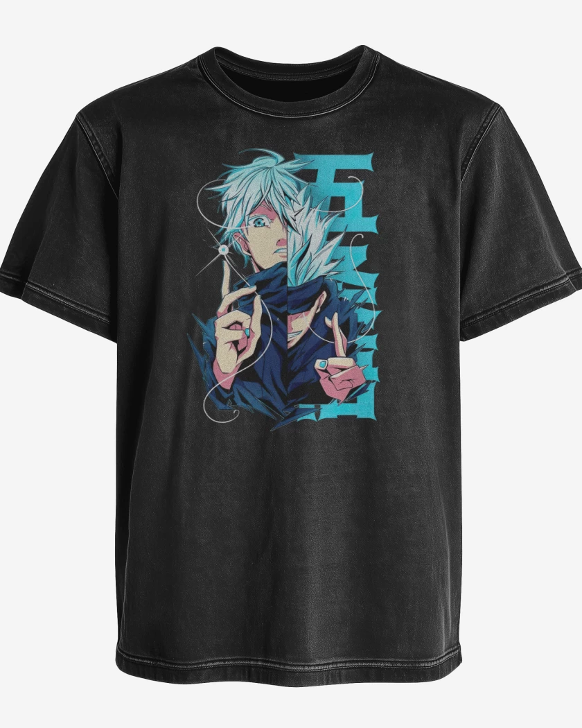 Polera desgastada Negro de Gojo Satoru