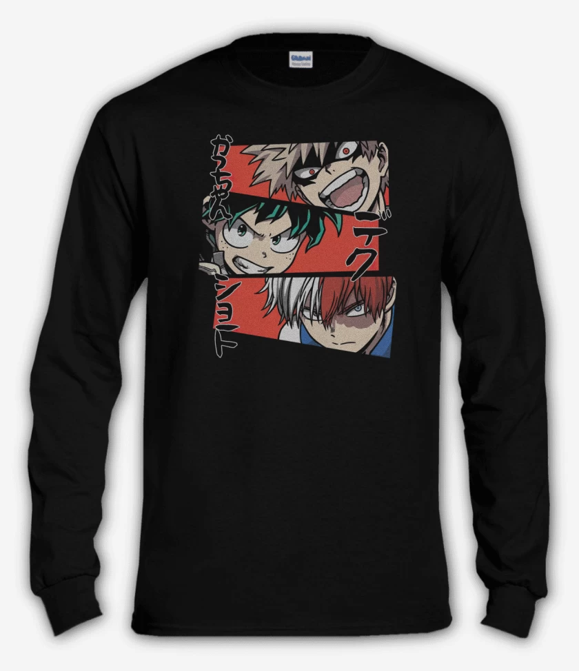 Polera manga larga Negro de Héroes!!!