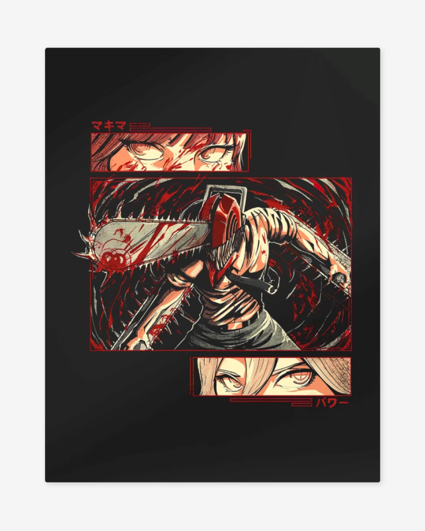 Print metalico Negro de Chainsaw Man