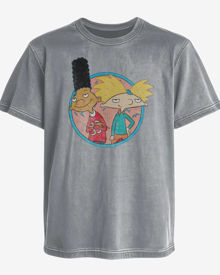 Polera desgastada Gris Melange de Arnoldo y Gerardo