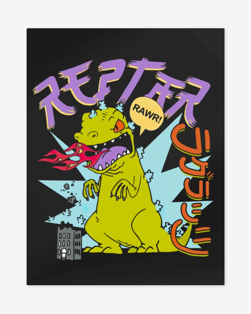 Print metalico Negro de Reptar