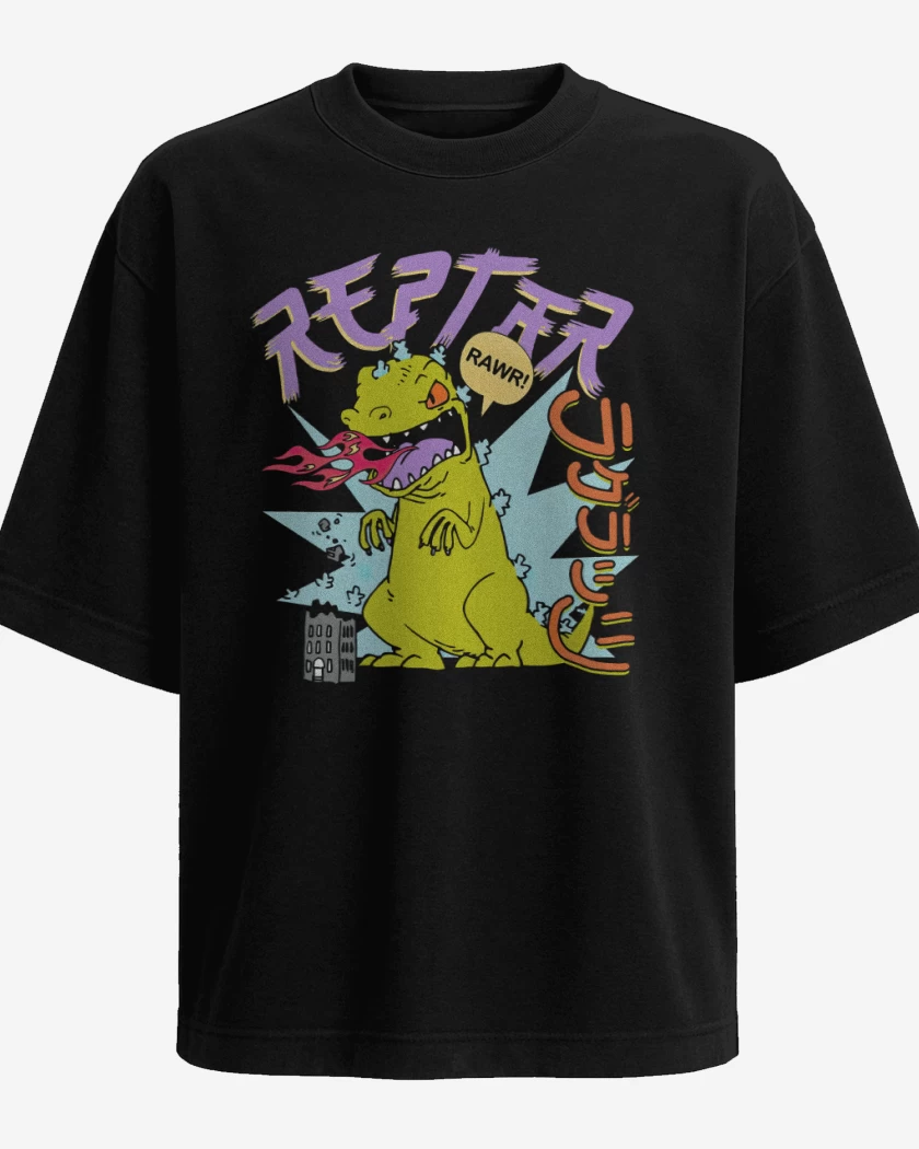 Polera Oversize Negro de Reptar