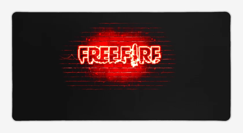 Mouse pad Gamer Free fire neon rojo