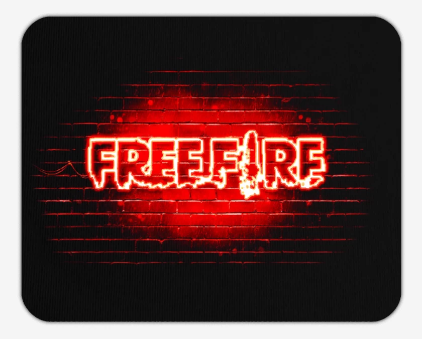 Mousepad Free fire neon rojo