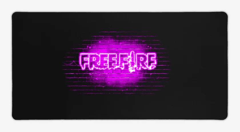 Mouse pad Gamer Free fire neon morado