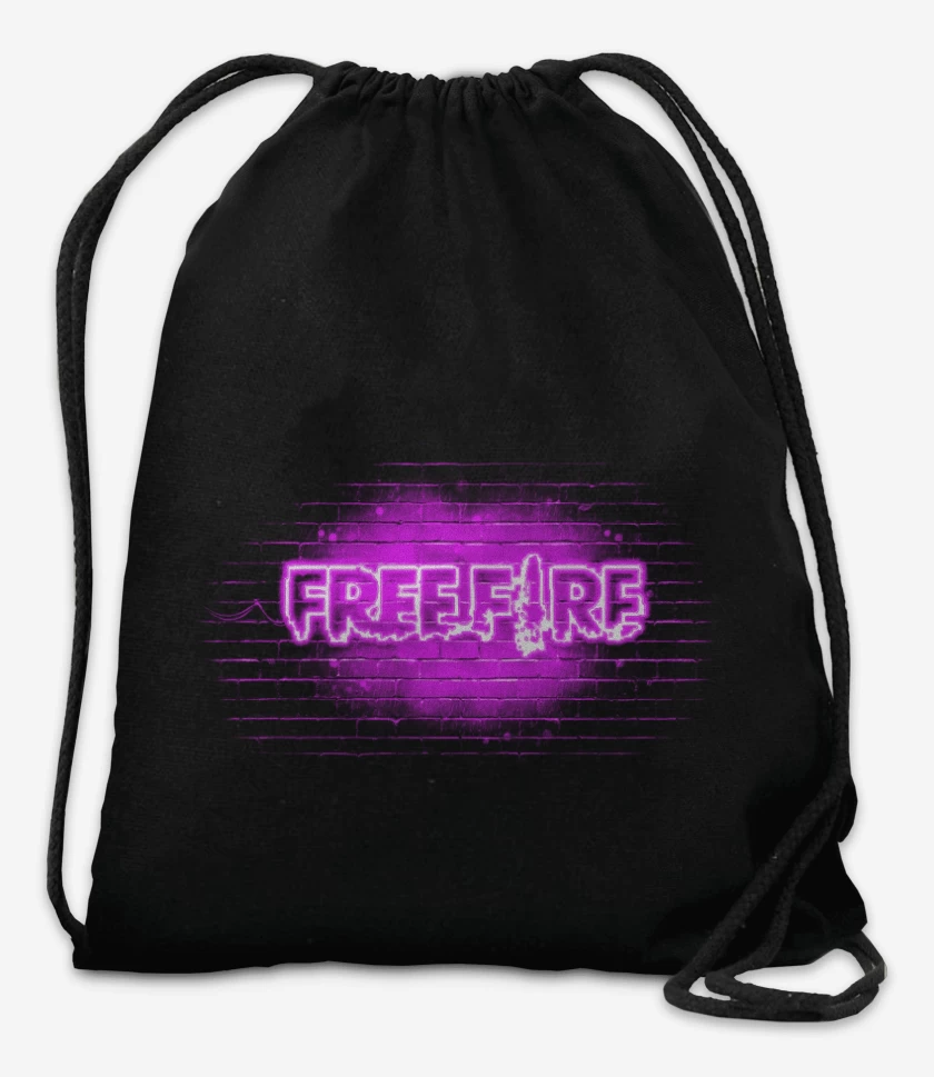 Mochila Free fire neon morado