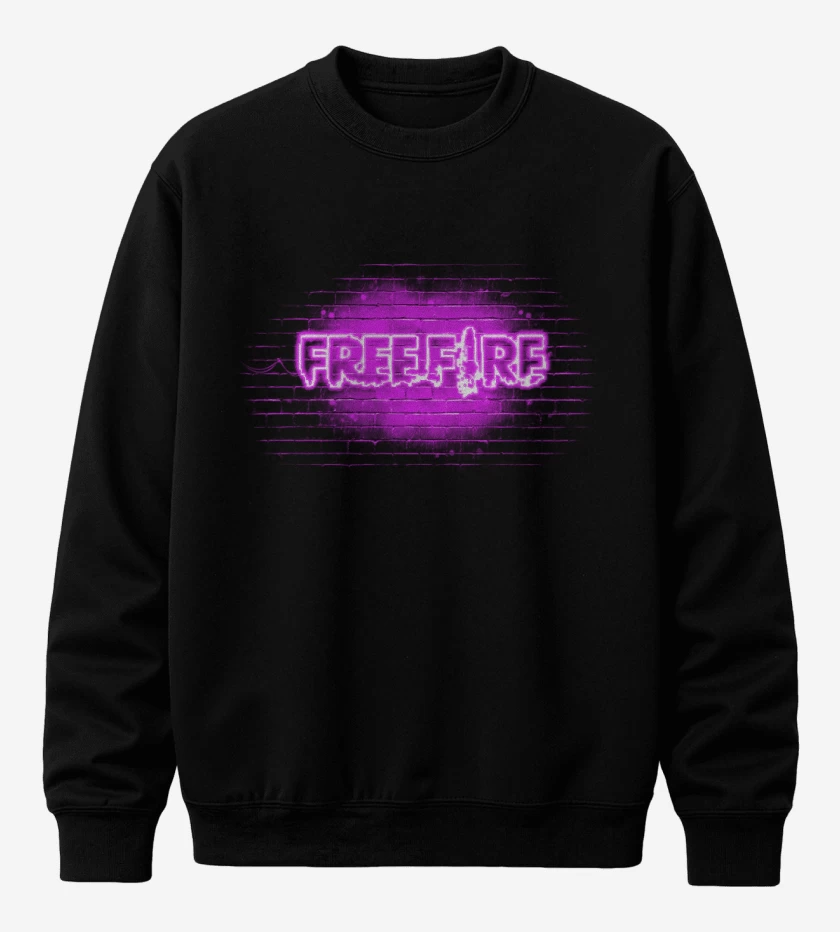 Poleron polo Free fire neon morado