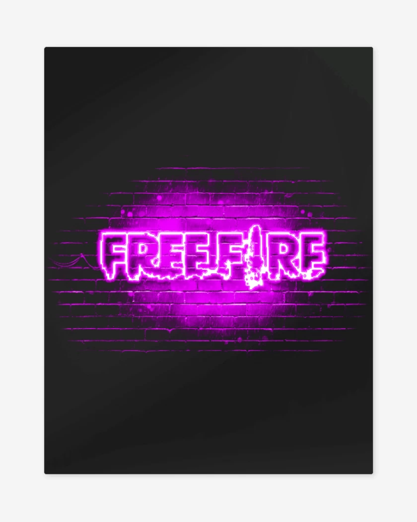 Print metalico Negro de Free fire neon morado